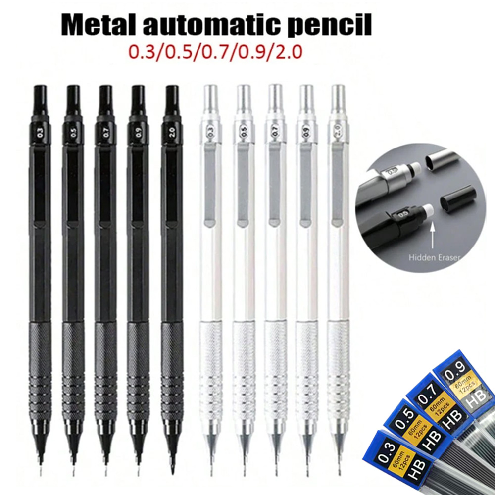 Mechanical Pencil 0.3 - Volledig metalen vulpotlood met laag midden,