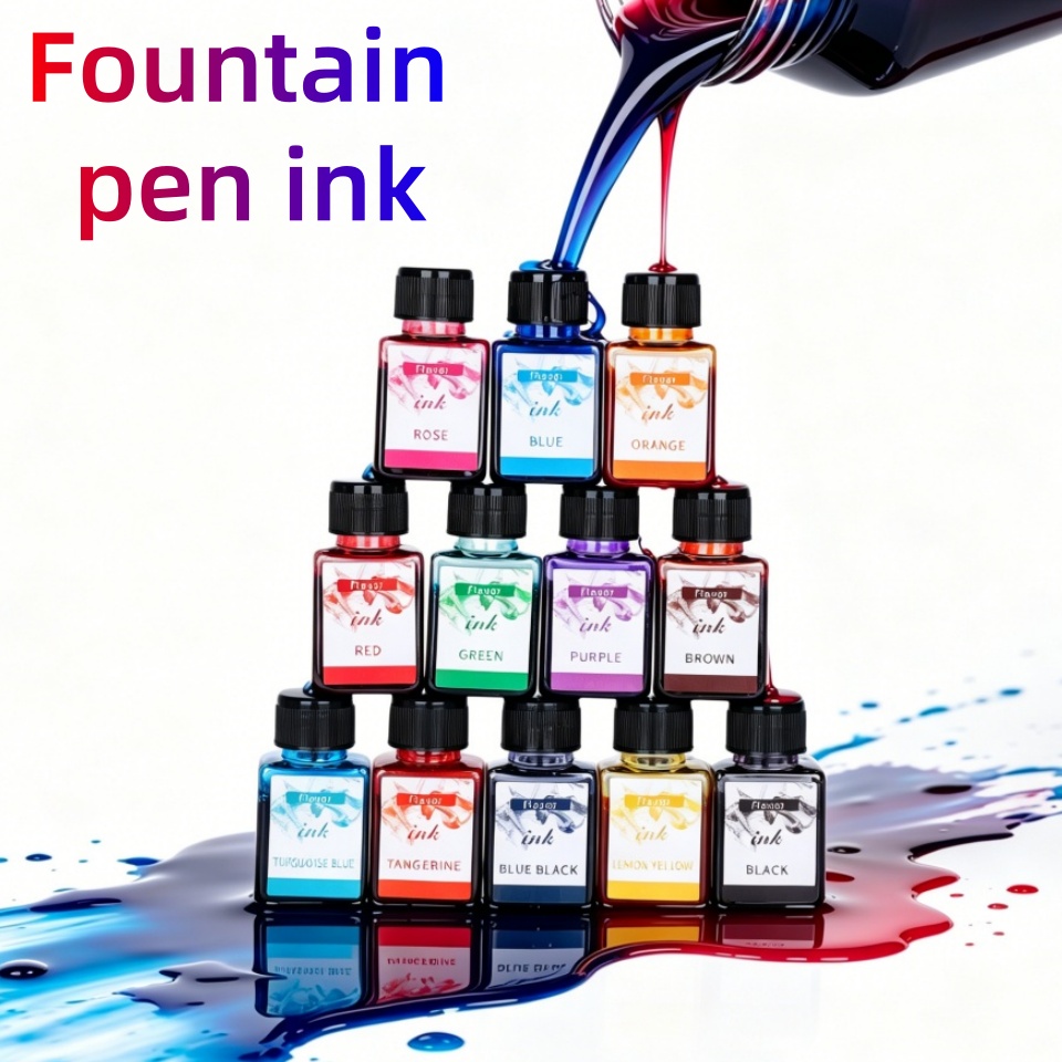 Fountain Pen Bottled Ink - 12-kleuren vulpeninkt, 25 ml, niet-koolstof, hoogwaardige