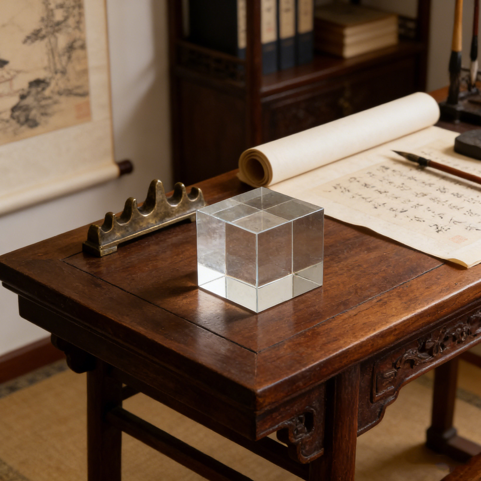 Vierkant kristallen presse-pap - Book Weight Glass recensie en prijs